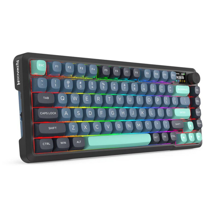 Bluetooth механична геймърска клавиатура Redragon Behemoth Pro K724GBG-RGB-PRO, RGB осветление, Redragon Mambo L линейни превклю