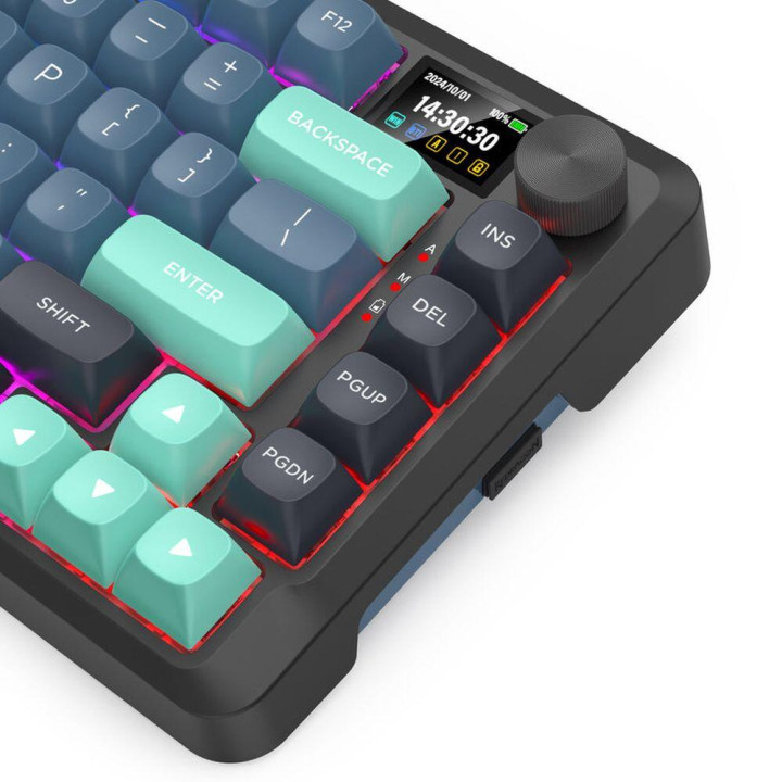 Bluetooth механична геймърска клавиатура Redragon Behemoth Pro K724GBG-RGB-PRO, RGB осветление, Redragon Mambo L линейни превклю
