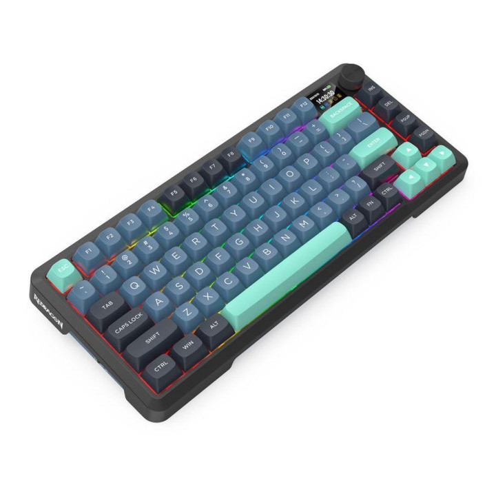 Bluetooth механична геймърска клавиатура Redragon Behemoth Pro K724GBG-RGB-PRO, RGB осветление, Redragon Mambo L линейни превклю