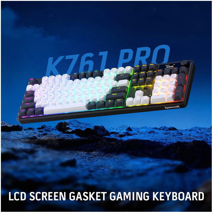 Bluetooth механична геймърска клавиатура Redragon Wyvern K761WB-RGB-PRO, RGB подсветка, Numpad, 3000mAh батерия - 2