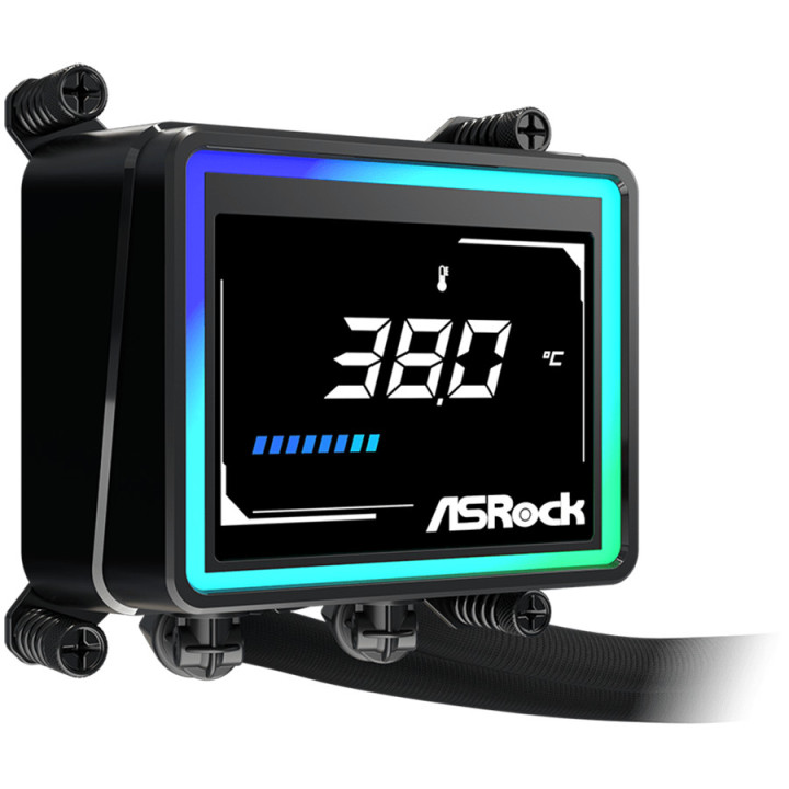 Водно охлаждане за процесор ASROCK Challenger 240 Digital, 240mm радиатор, ARGB, дигитален дисплей - 90-ACLA24-BAAGA6 - 7