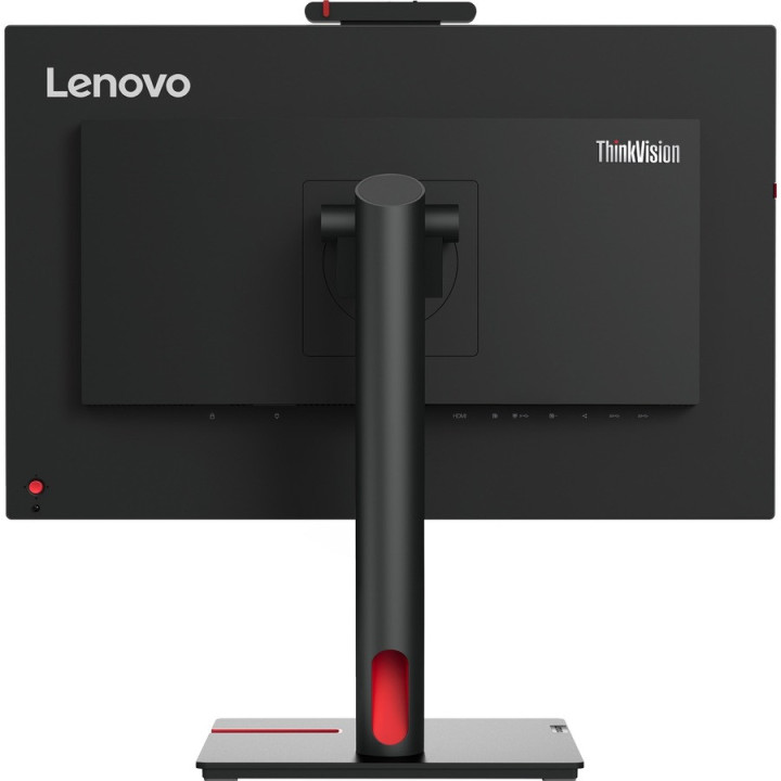 Монитор LENOVO ThinkVision T24mv-30, 23.8" Full HD IPS, 5MP камера, двойка микрофони и USB-C връзка с до 90W захранване - 63D7UA