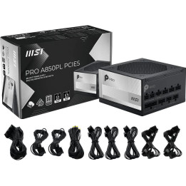 Модулно захранване MSI PRO A850PL PCIE5, 850W, 80 Plus Platinum - 306-7ZPLY11-HD8 - 1
