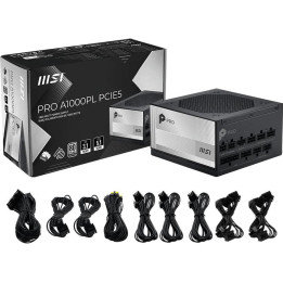 Модулно захранване MSI PRO A1000PL PCIE5, 850W, 80 Plus Platinum - 306-7ZPLX11-HD8 - 1