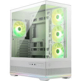 Кутия за компютърMSI MAG PANO 110R PZ WHITE, Midi Tower ATX/M-ATX/ITX, 4x 120mm ARGB вентилатора, Темперирано стъкло - MAG_PANO_