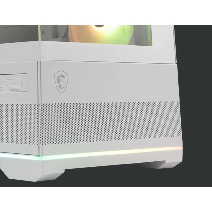 Кутия за компютърMSI MAG PANO 110R PZ WHITE, Midi Tower ATX/M-ATX/ITX, 4x 120mm ARGB вентилатора, Темперирано стъкло - MAG_PANO_