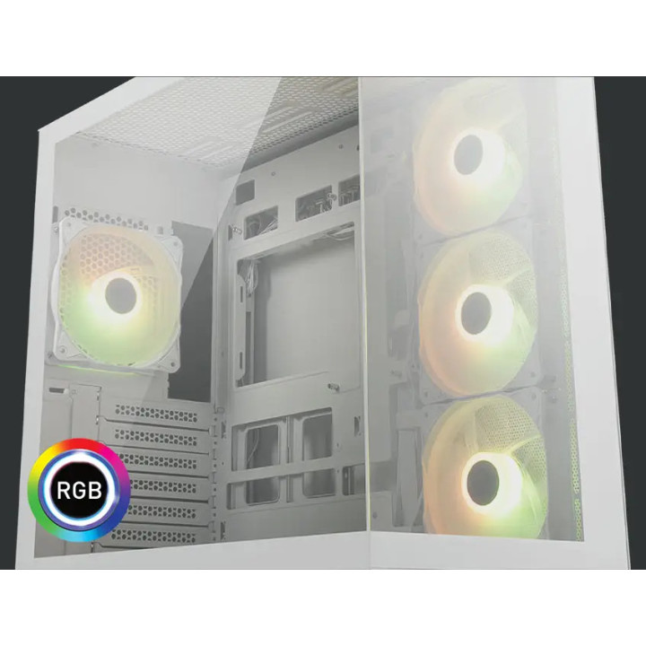 Кутия за компютърMSI MAG PANO 110R PZ WHITE, Midi Tower ATX/M-ATX/ITX, 4x 120mm ARGB вентилатора, Темперирано стъкло - MAG_PANO_