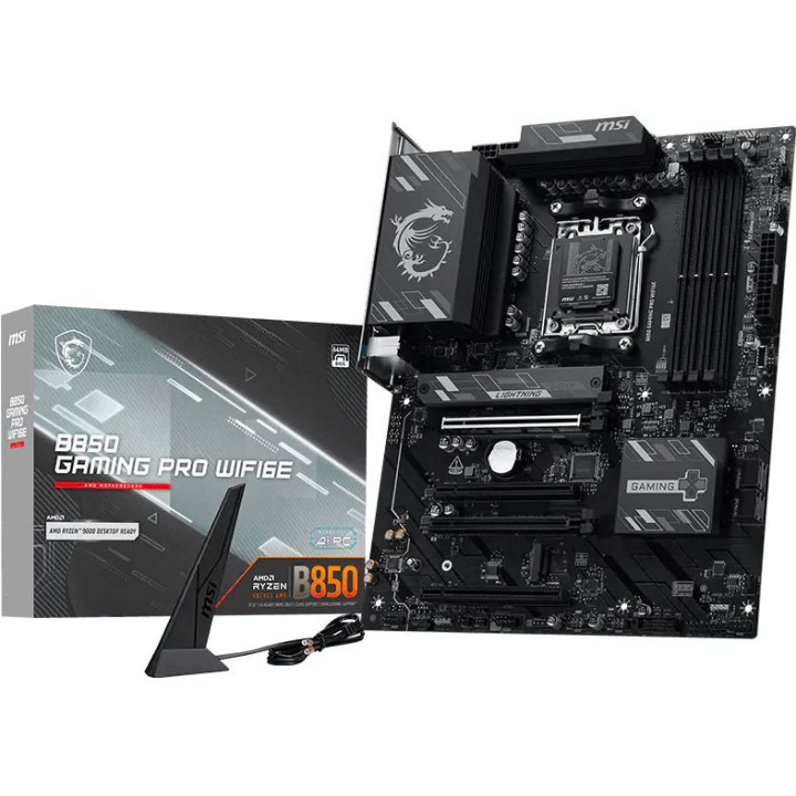 Дънна платка MSI B850 GAMING PRO WIFI6E, Socket AM5, 4x DDR5 до 8200MHz, 4x PCIe x16, 2x M.2, WiFi 6E, Bluetooth 5.3 - 911-7E89-