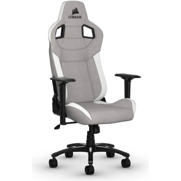 Геймърски стол Corsair T3 RUSH, Текстил, Сив/Бял - CF-9010058-WW - 1