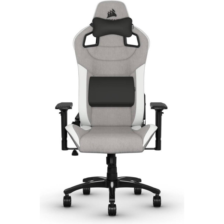 Геймърски стол Corsair T3 RUSH, Текстил, Сив/Бял - CF-9010058-WW - 2