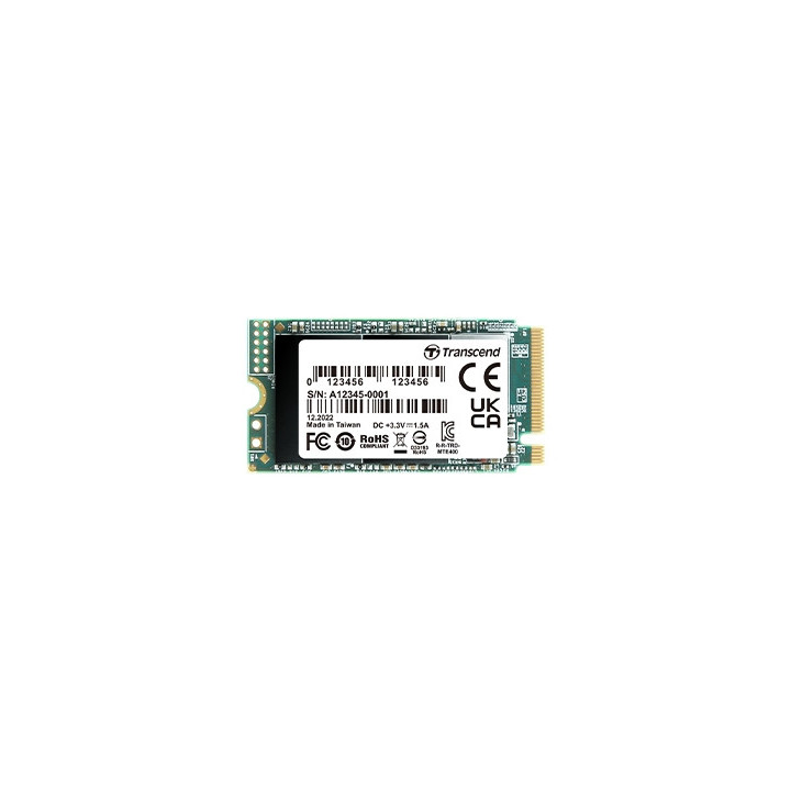 SSD диск Transcend 512GB, M.2 2242,PCIe Gen3x4, NVMe, 3D TLC, DRAM-less - TS512GMTE400S