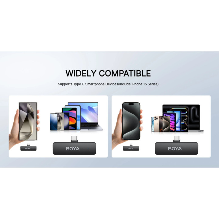 Безжична микрофонна система BOYA BY-V4U, USB Type-C, Динамичен, Омнидиректен - 8