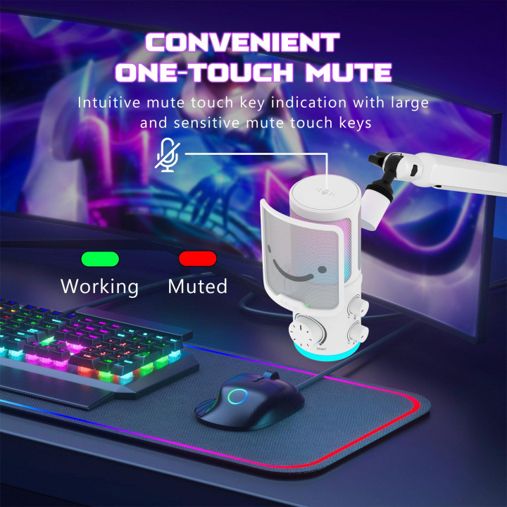 Настолен микрофон FIFINE AM6, USB Type-C, Кондензаторен, Кардиоиден - AM6W - 7