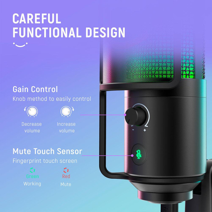 Настолен микрофон FIFINE K669 PRO2, кондензаторен, USB Type-C, кардиоиден - K669pro2 - 8