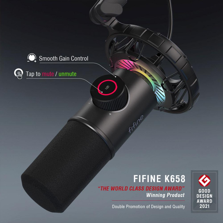 Микрофон FIFINE K658, Динамичен, USB Type-C, Кардиоиден - K658 - 5