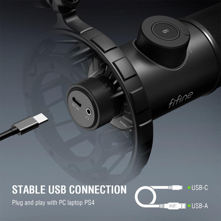 Микрофон FIFINE K658, Динамичен, USB Type-C, Кардиоиден - K658 - 7