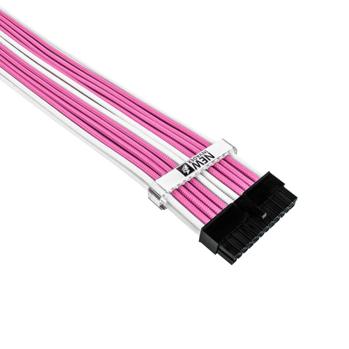 Комплект удължителни кабели 1stPlayer Custom Modding Cable Kit Pink/White, ATX24P, EPS, PCI-e - PKW-001