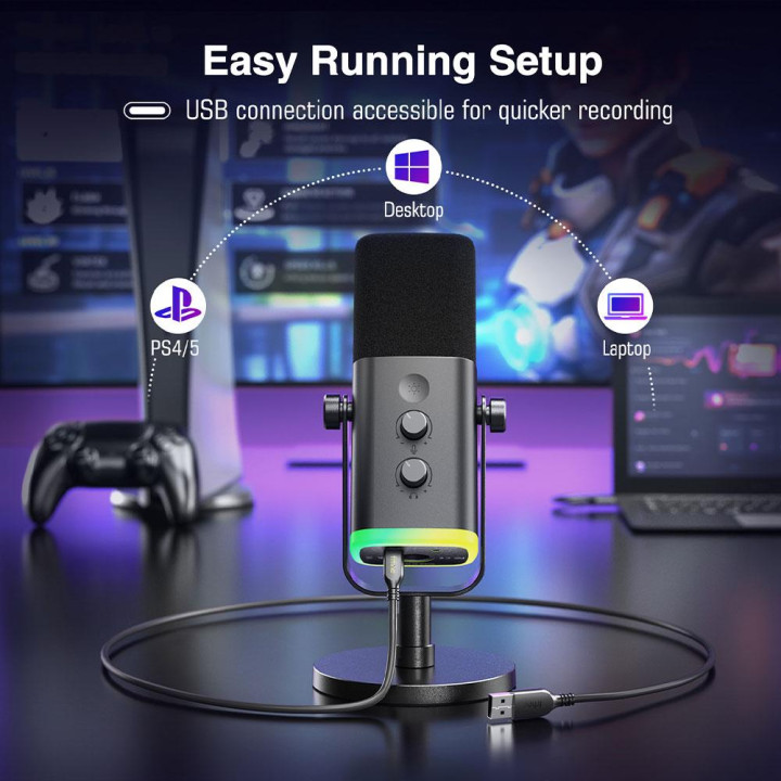 Микрофон FIFINE AM8, Динамичен, USB/XLR, Еднопосочен - FIFINE-AM8 - 9