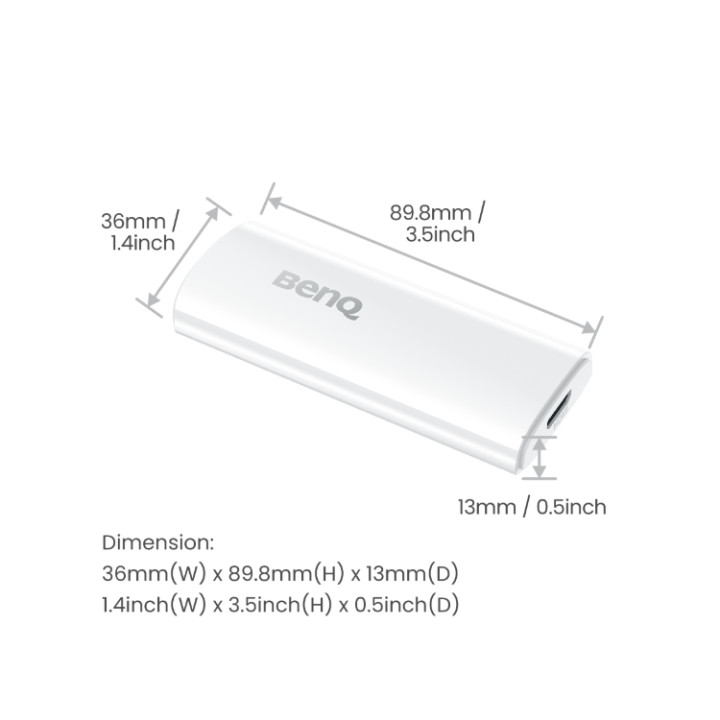 Мултимедиен плейър BenQ QS02, Android TV донгъл - 5A.JH328.002 - 5