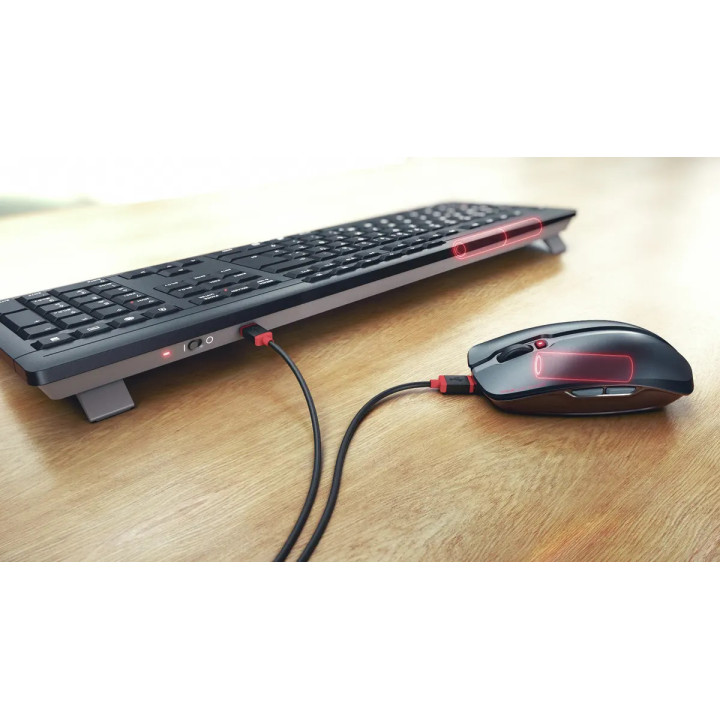 Безжична клавиатура с мишка CHERRY JD 8560EU, SX ножичен механизъм, USB безжична, черна - JD-8560EU-2 - 3