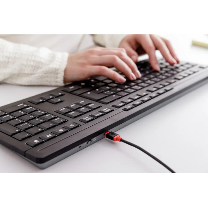 Безжична клавиатура с мишка CHERRY JD 8560EU, SX ножичен механизъм, USB безжична, черна - JD-8560EU-2 - 4