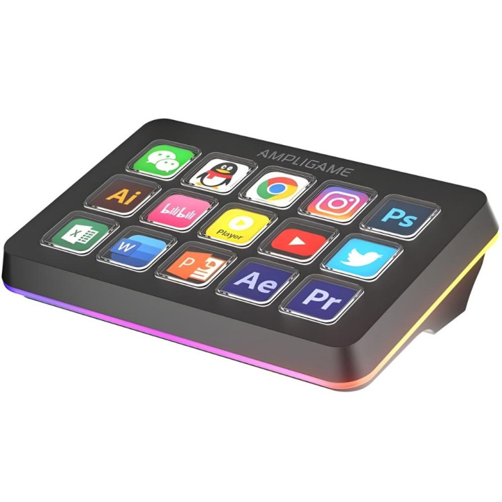 Контролер FIFINE D6, 15 персонализирани LCD клавиша, USB 2.0, 118 x 84 x 25 mm - D6_Fifine - 3