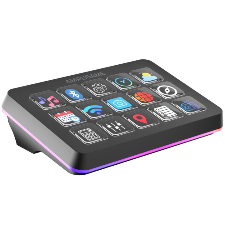 Контролер FIFINE D6, 15 персонализирани LCD клавиша, USB 2.0, 118 x 84 x 25 mm - D6_Fifine - 4