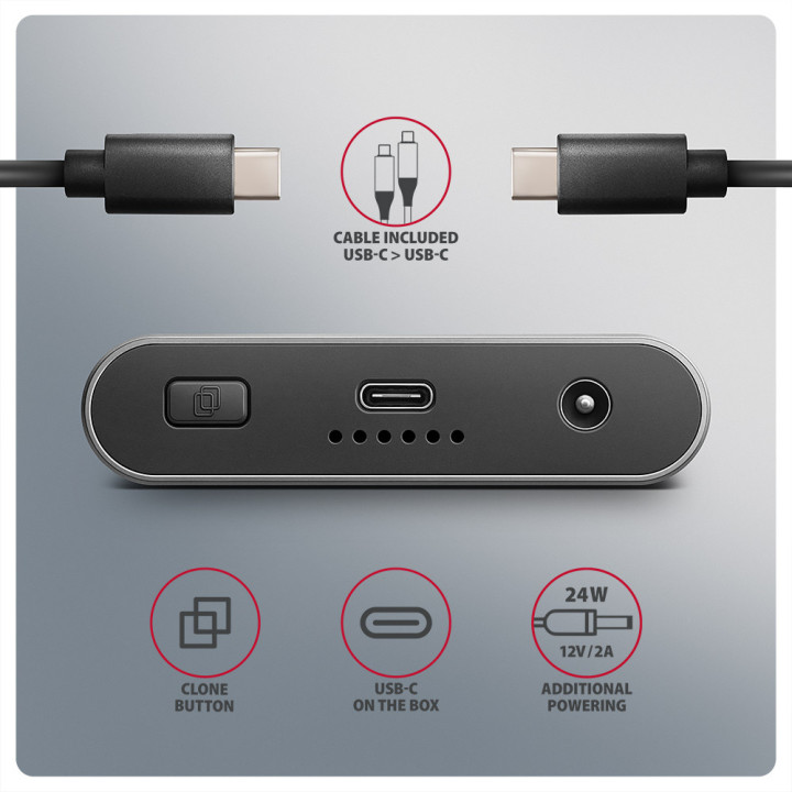 Външна кутия за NVMe SSD AXAGON EEM2-20GD, USB-C 20Gbps двойна M.2 слот с функция клониране - 8