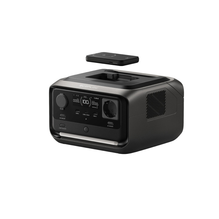 Преносима електростанция Ecoflow River 3 Plus Wireless, 286Wh, 600W мощност, LiFePO4 батерия, UPS функция - EFRIVER3PLUS-W-EU-CB