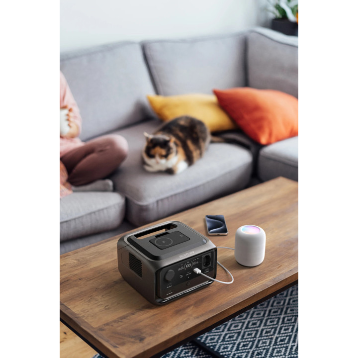 Преносима електростанция Ecoflow River 3 Plus Wireless, 286Wh, 600W мощност, LiFePO4 батерия, UPS функция - EFRIVER3PLUS-W-EU-CB
