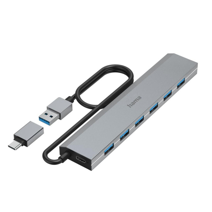 USB хъб HAMA, 7-портов USB 3.2 Gen 1 5Gbit/s - HAMA-200137 - 8