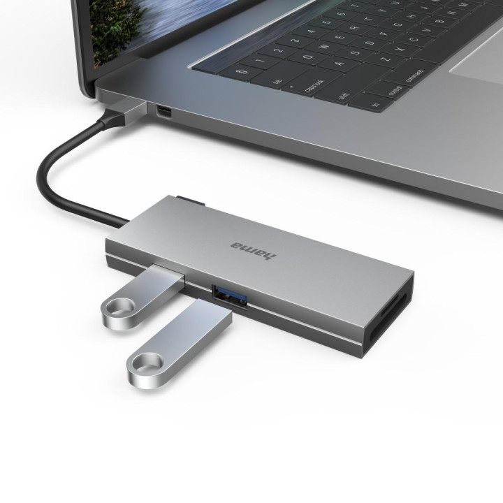Докинг станция HAMA, 6 портов USB 3.2 Gen 1, USB-A/USB-C/HDMI/SD/microSD - HAMA-200110 - 4