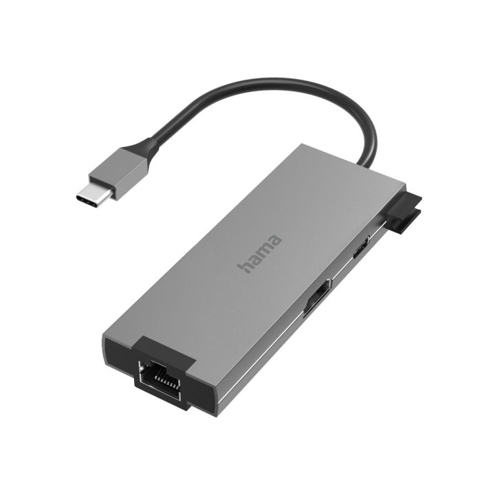 Докинг станция HAMA, 5-портов (2x USB-A, 1x USB-C, 1x HDMI, 1x LAN), USB 3.2 Gen 1, Сив - HAMA-200109 - 5