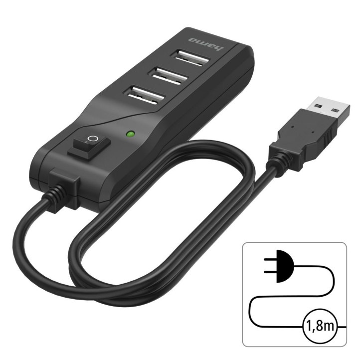 USB хъб HAMA, 4 портова USB 2.0 - HAMA-200118 - 6