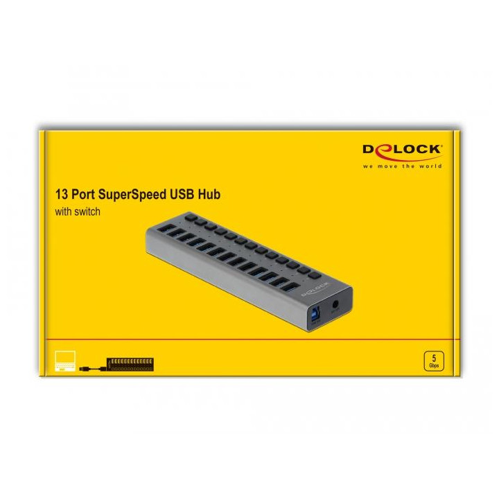 USB хъб DeLock, 13 портове USB 3.0 USB-A - DELOCK-63738 - 4
