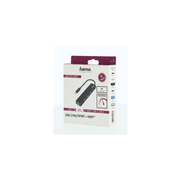 Докинг станция HAMA, 5 портов (3x USB-A, 1x USB-C, HDMI), 4K - HAMA-200117 - 3