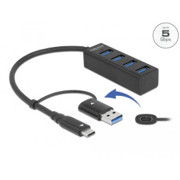 USB хъб DeLock, 4 порта USB 3.2 Gen 1 - DELOCK-63828 - 1