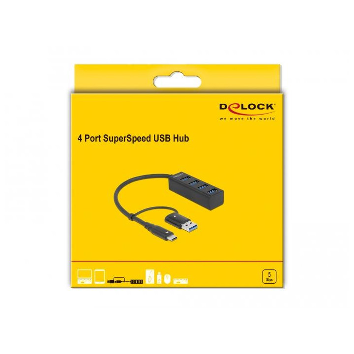 USB хъб DeLock, 4 порта USB 3.2 Gen 1 - DELOCK-63828 - 2