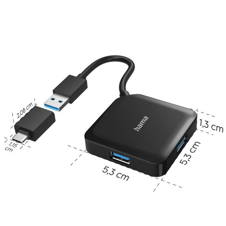 USB-А хъб HAMA, 4-портов USB 3.2 Gen 1 - HAMA-200116 - 9