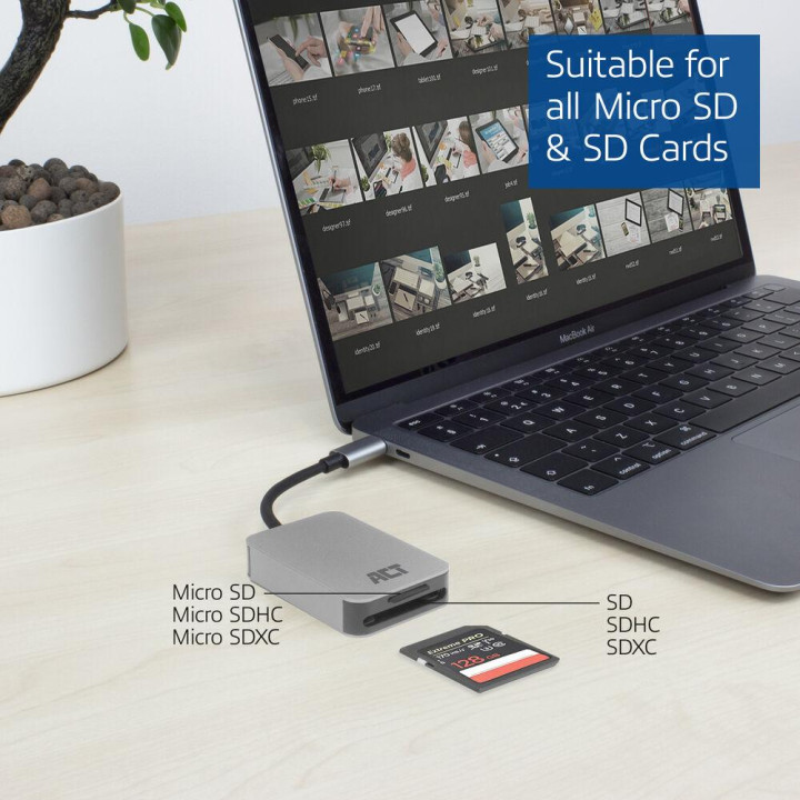 SD карта четец ACT AC7056, USB-C, SD/SDXC/microSD - EWENT-ACT-AC7056 - 5