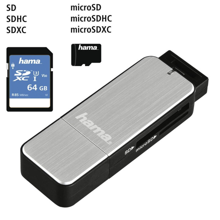 SD четец HAMA, USB 3.0, 60 MB/s, за SD, microSD, MMC карти - HAMA-123900 - 4