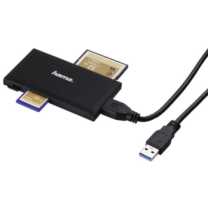 Четец за карти HAMA Multi-Card Reader, USB-A 3.0, SD/SDHC/SDXC/MicroSD/CompactFlash/Memory Stick - HAMA-181018 - 3