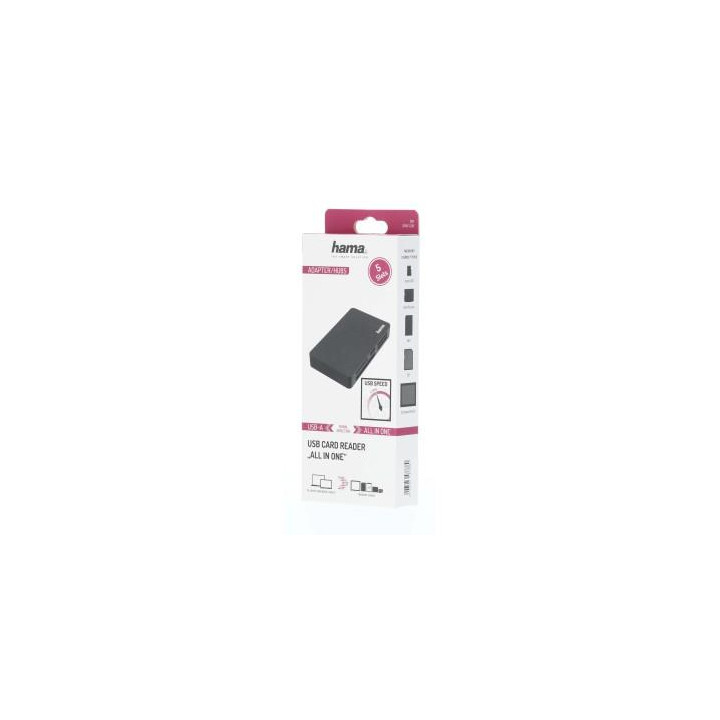 Четец за карти HAMA за SD, SDHC, SDXC, MicroSD, MicroSDHC, MicroSDXC, MMC, MMC Plus, MMC 4.0, CF, Memory Stick Duo, Memory Stick