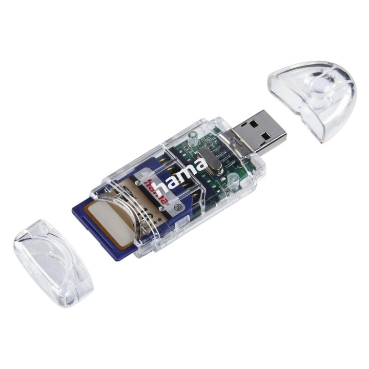 Четец за карти HAMA, USB-A 2.0, 8 в 1, за SD, SDHC, SDXC, MicroSD, MicroSDHC, MicroSDXC, MMC - HAMA-91092 - 2