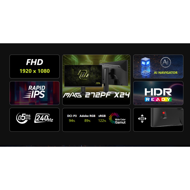 Монитор MSI MAG 272PF X24, 27" FHD 240Hz IPS - 4