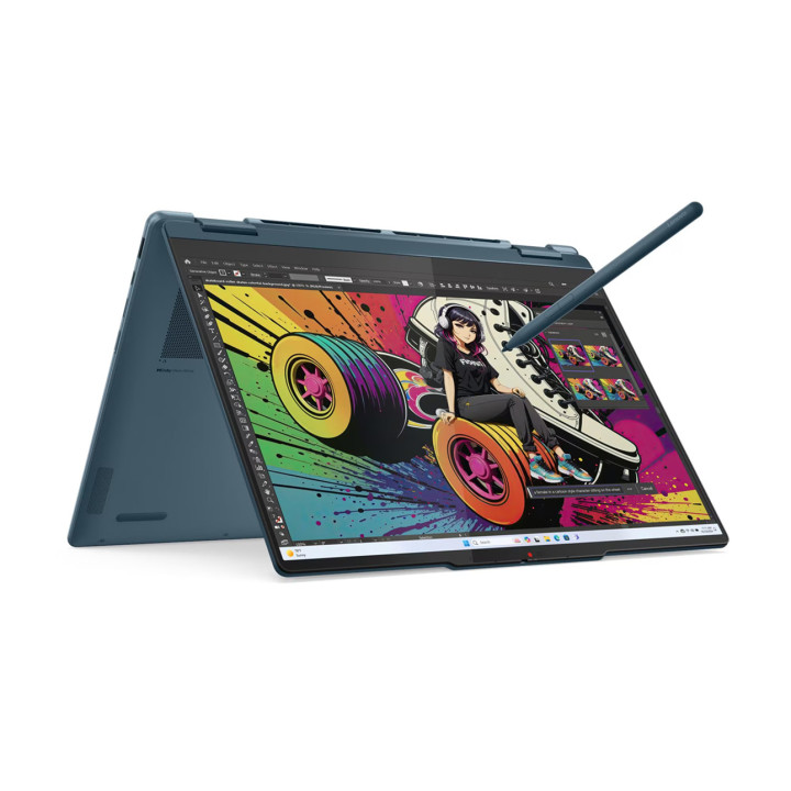 Лаптоп Lenovo Yoga 7 2-in-1 14AKP10, 14" 2.8K OLED 120Hz, AMD Ryzen AI 7 350, 24GB LPDDR5X, 1TB SSD, Windows 11 Home - 83JR0011B