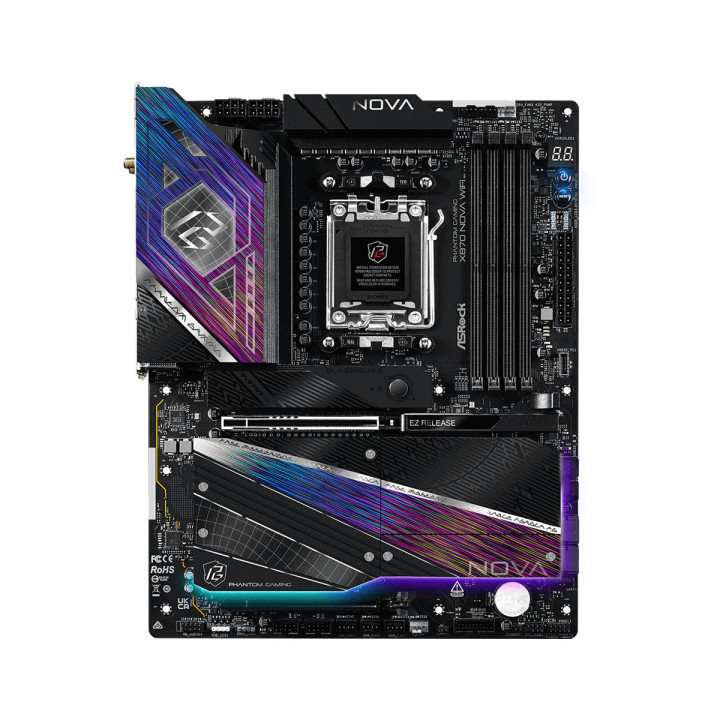 Дънна платка ASRock X870 Nova WiFi, AMD X870 Чипсет, DDR5 8400+ OC, PCIe 5.0 - 2