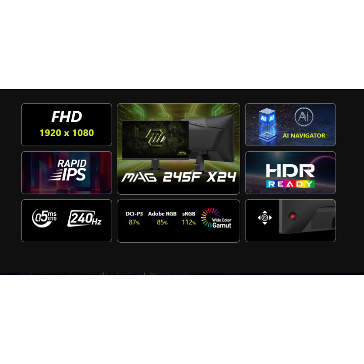 Монитор MSI MAG 245F X24, 23.8" Full HD IPS 240Hz - 3