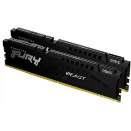 RAM памет Kingston 16GB(2x8GB) DDR5 5600MHz DDR5 CL36 FURY Beast Black - KF556C36BBEK2-16