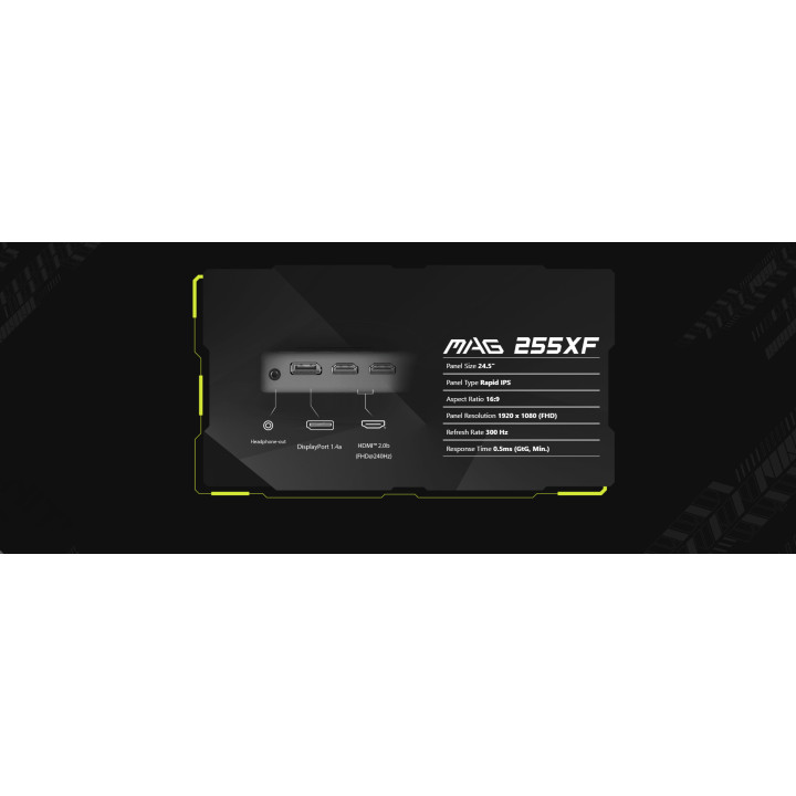 Монитор MSI MAG 255XF, 24.5" Full HD IPS 300Hz - 9S6-3BC21M-061 - 9